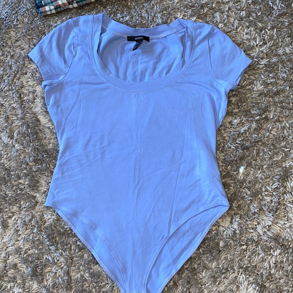 Sky blue body suit